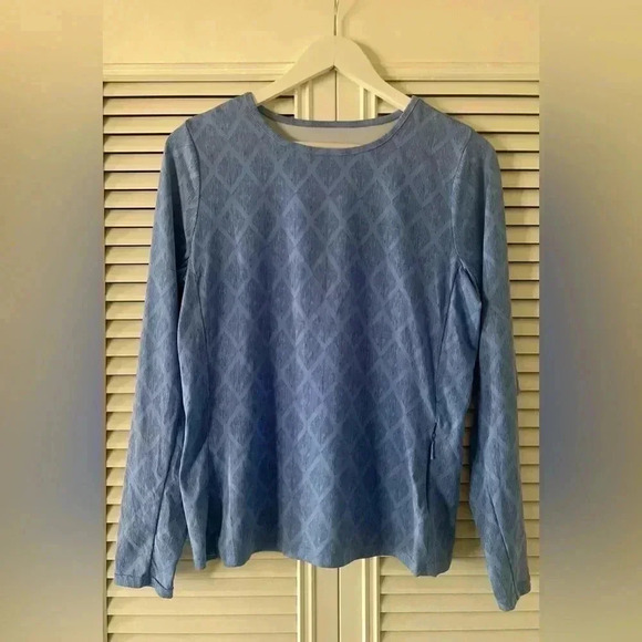 Hang Ten Women’s UV Long Sleeve Blue Tee Side Zip Pocket SZ M - Picture 1 of 9